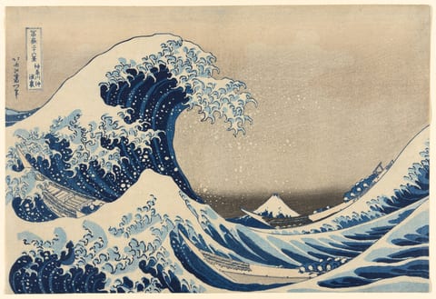 Under the Wave off Kanagawa (The Great Wave) by Katsushika Hokusai, colour woodblock print